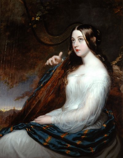 Sarah Curran Playing The Harp by William Beechey